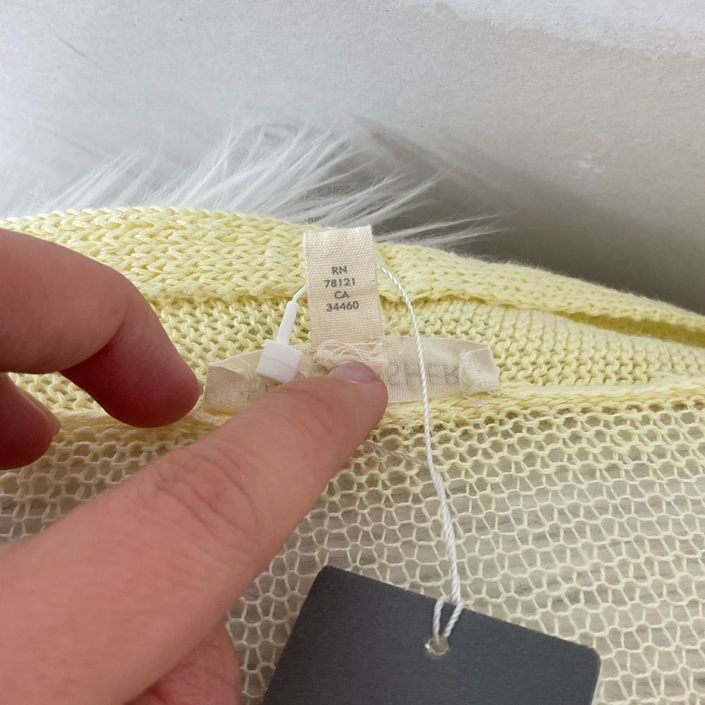 NEW Eileen Fisher Yellow Linen Shadow Stripe Knit Open Front Cardigan Top Set XL - Picture 13 of 15